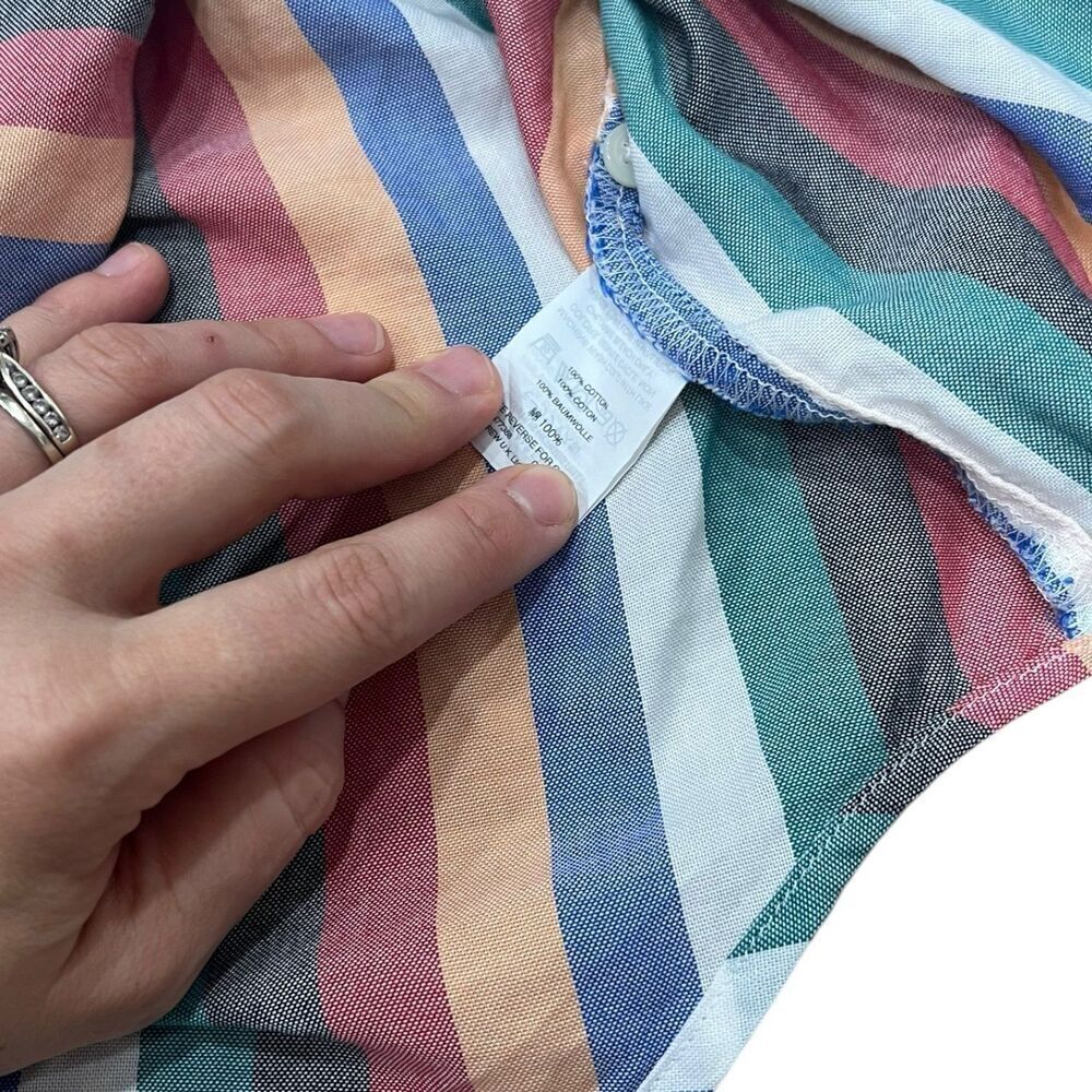 Madewell Multicolor Oversized Festival Stripe Courier Button-Back Shirt XXS - Picture 5 of 5